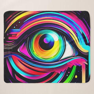 Lebendige psychedelische Augen-Kunst Sherpadecke