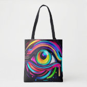 Lebendige psychedelische Augen-Kunst Tasche (Vorderseite)