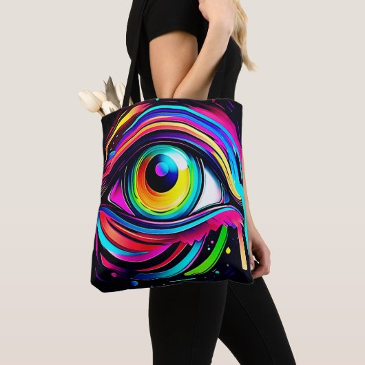 Lebendige psychedelische Augen-Kunst Tasche (Von Nahem)