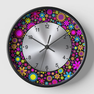 Lebendige psychedelische Blumen in Blüte-67566 Uhr
