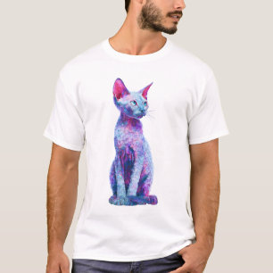 Lebendige psychedelische Rex-Katze-Illustration fü T-Shirt