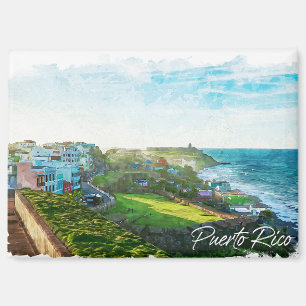 Lebendige Puerto Rico-Insel-Reise-Szenerie-Ansicht Magnet