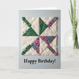 Lebendige quilted Geburtstagskarte Karte