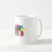 Lebendige Rainbow Watercolor Typografie Kaffeetasse (VorderseiteRechts)