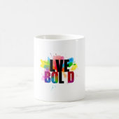 Lebendige Rainbow Watercolor Typografie Kaffeetasse (Mittel)
