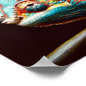 Lebendige realistische Lizard Panther Chameleon Poster (Ecke)
