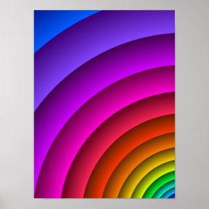 Lebendige Regenbogen-Abstrakte Geometrische Bogen- Poster