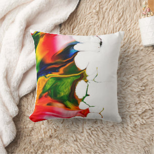 Lebendige Regenbogen-Acrylfliess-Guss-Abstrakt-Thr Kissen
