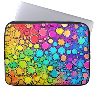 Lebendige Regenbogen-Blasen-Abstraktion Laptopschutzhülle