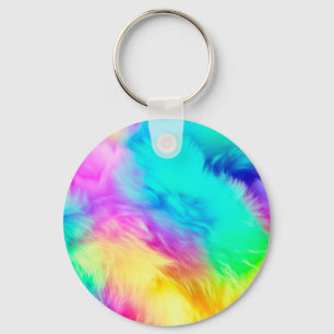 Lebendige Regenbogen Flauschige Fell Textur-75201 Schlüsselanhänger