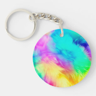 Lebendige Regenbogen Flauschige Fell Textur-75201 Schlüsselanhänger
