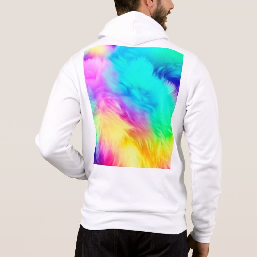 Lebendige Regenbogen Fluffige Fell Textur-75201 Hoodie (Rückseite)