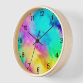 Lebendige Regenbogen Fluffige Fell Textur-75201 Uhr (Winkel)