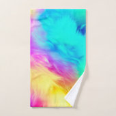 Lebendige Regenbogen Fluffige Felltextur-75201 Badhandtuch Set (Handtuch)