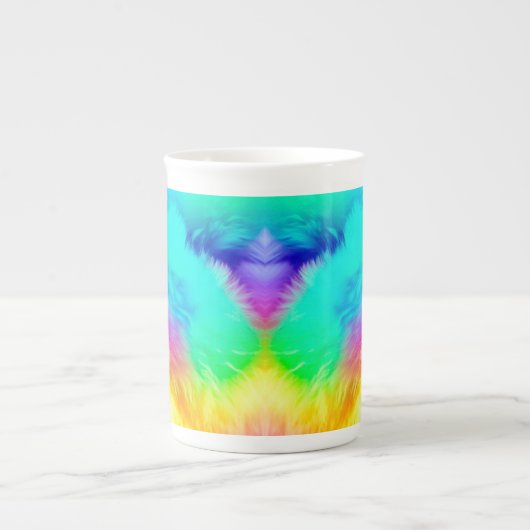 Lebendige Regenbogen Fluffige Felltextur-75201 Porzellantasse (Vorderseite)
