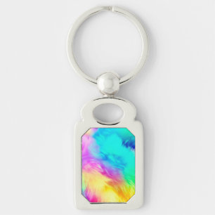 Lebendige Regenbogen Fluffige Felltextur-75201 Schlüsselanhänger