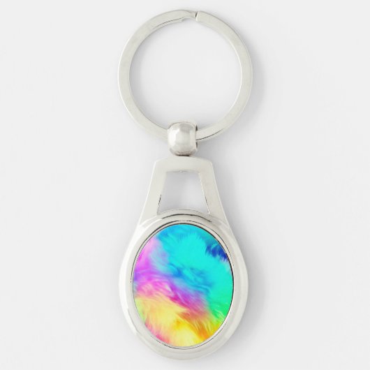 Lebendige Regenbogen Fluffige Felltextur-75201 Schlüsselanhänger (Vorderseite)