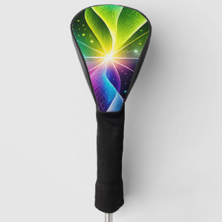 Lebendige Regenbogen-Glühende Digitale Welle Golf Headcover