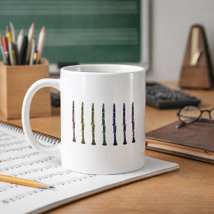 Lebendige Regenbogen-Klarinetten-Kunst-Orchester-B Kaffeetasse