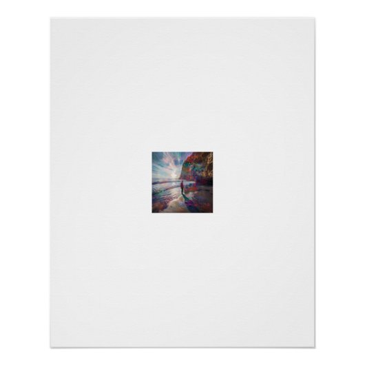Lebendige Regenbogen-Kliffstrand-Vision Poster (Vorderseite)