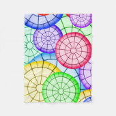 Lebendige Regenbogen-Konzentrische Kreise Fleecedecke (Vorderseite)