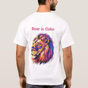Lebendige Regenbogen-Löwe Vektor Kunst - Bunter Mä T-Shirt