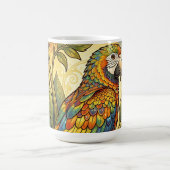 Lebendige Regenbogen-Papageien-Kunst im Jugendstil Kaffeetasse (Mittel)