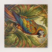 Lebendige Regenbogen-Papageien-Kunst im Jugendstil Puzzle (Horizontal)