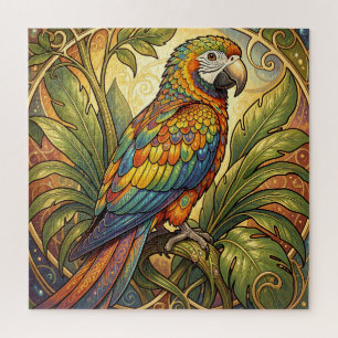 Lebendige Regenbogen-Papageien-Kunst im Jugendstil Puzzle