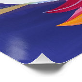 Lebendige Regenbogen-Schwanenmalerei mit Federn Poster (Ecke)