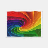 Lebendige Regenbogen-Swirlabstract-Kunst-Fliesblan Fleecedecke (Vorderseite (Horizontal))