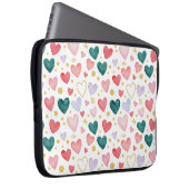 Lebendige Regenbogen-Wasserfarben-Herzen Laptopschutzhülle (Vorne Rechts)