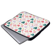 Lebendige Regenbogen-Wasserfarben-Herzen Laptopschutzhülle (Vorne Knopf)