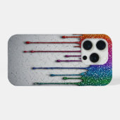 Lebendige Regenbogenfarbe tropft iPhone Hülle (Rückseite (Horizontal))