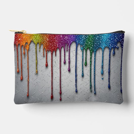 Lebendige Regenbogenfarbe tropft Zubehörtasche (Vorderseite)