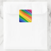 Lebendige Regenbogenfarben Quadratischer Aufkleber (Tasche)