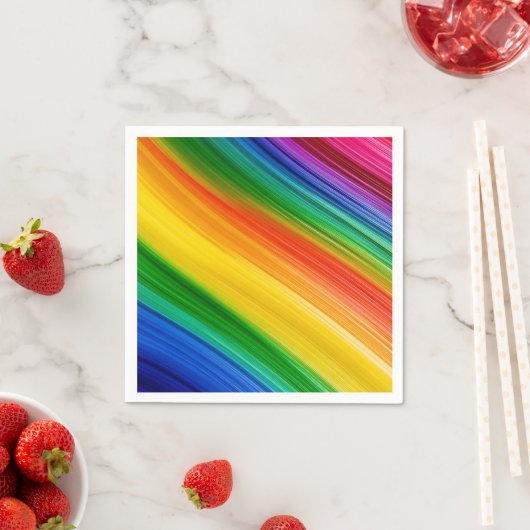 Lebendige Regenbogenfarben Serviette (Beispiel)