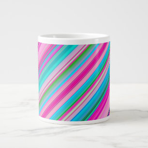 Lebendige Regenbogenfarben Streifen Muster-21056 Jumbo-Tasse