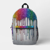 Lebendige Regenbogenfarben tropfen Bedruckter Rucksack (Vorderseite)