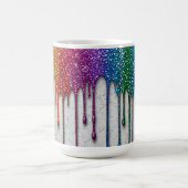 Lebendige Regenbogenfarben-Tropfen Kaffeetasse (Mittel)