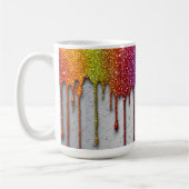 Lebendige Regenbogenfarben-Tropfen Kaffeetasse (Links)