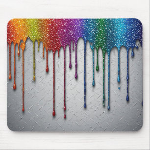 Lebendige Regenbogenfarben tropfen Mousepad