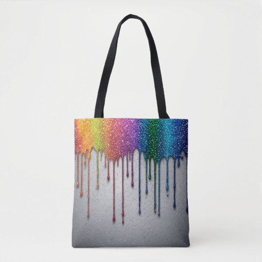 Lebendige Regenbogenfarben-Tropfen Tasche (Vorderseite)