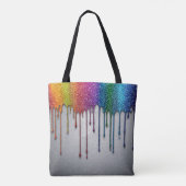 Lebendige Regenbogenfarben-Tropfen Tasche (Rückseite)