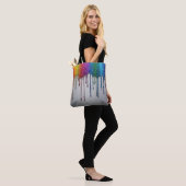 Lebendige Regenbogenfarben-Tropfen Tasche (Am Model)