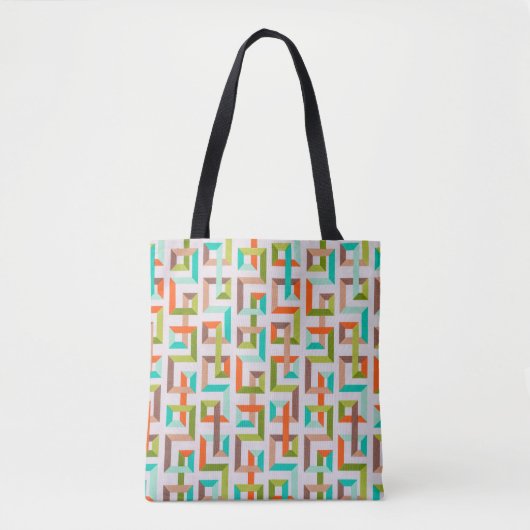 Lebendige Retro-3D-Geometrie-Labyrinth-Tasche / Ei Tasche (Vorderseite)