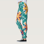 Lebendige Retro-Sternenexplosions-Geometrie-Muster Leggings (Links)