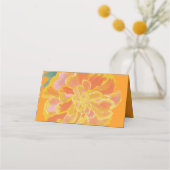 Lebendige Ringelblumen-Orange-Hochzeit Platzkarte (Rückseite)