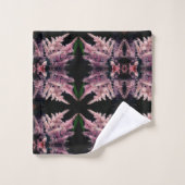 Lebendige rosa Blume Nah Abstraktes Muster Badhandtuch Set (Waschlappen)