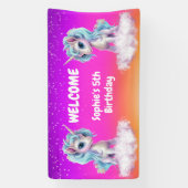 Lebendige rosa Einhorn-Geburtstag Banner (Vertikal)